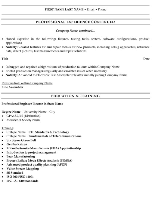 Industrial Engineer Resume Sample & Template Page 2