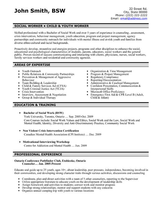 Social Worker Resume Sample & Template
