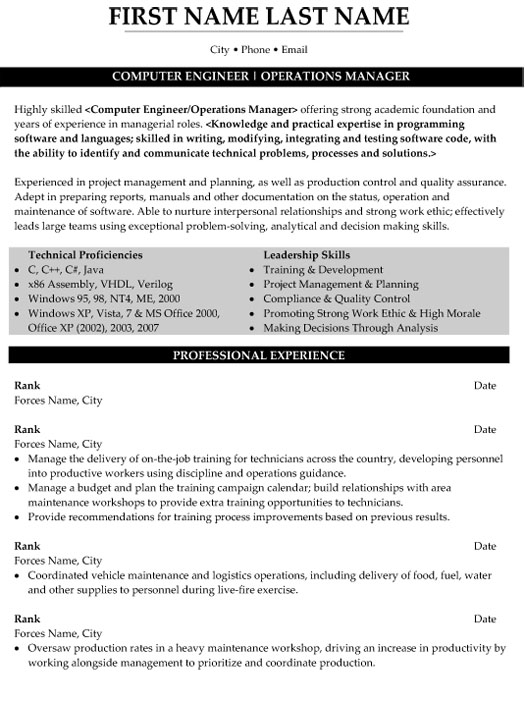 Operations Manager Resume Sample & Template