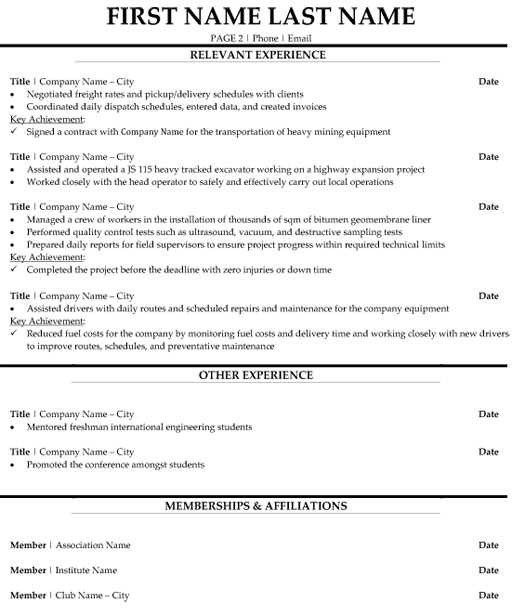 Mining Engineer Resume Sample & Template Part 2