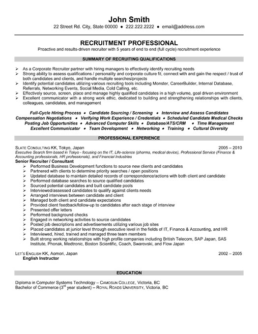 Senior Consultant Resume Sample & Template