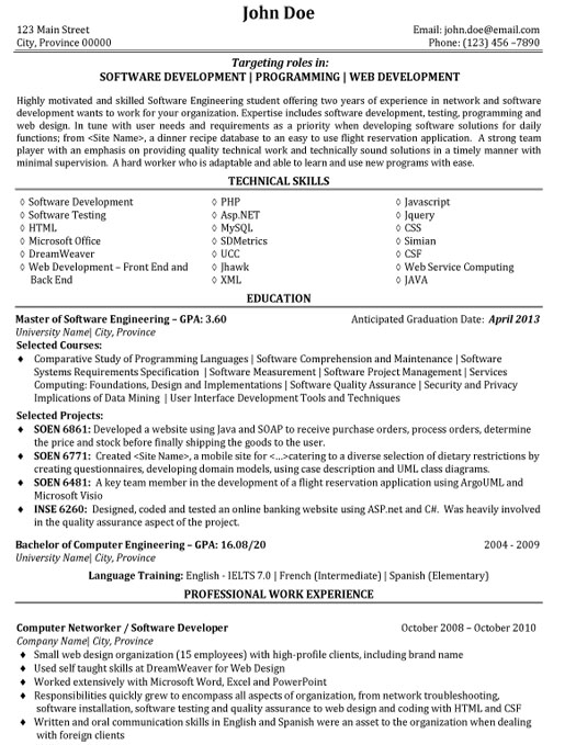 Web Developer Resume Sample & Template
